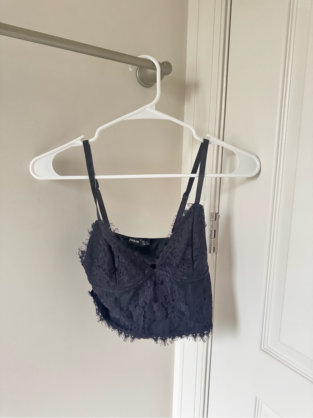 SHEIN Black Lace Bralette with Adjustable Straps